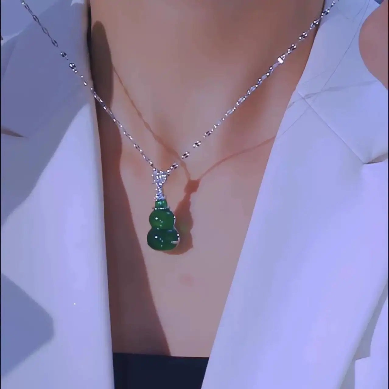 Chinese Sensetreasure Gourd Diamond Heart Necklace