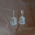 Chinese Silver Wind Chime Beaded Drop Earrings