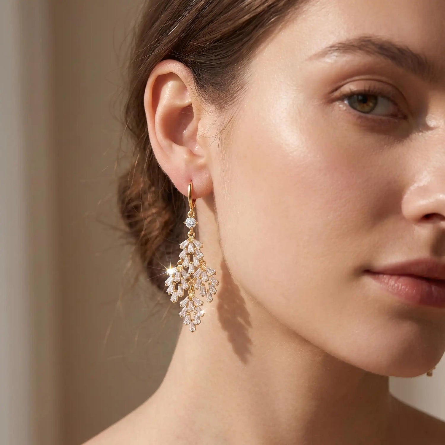 Christmas Ball and Leaf Hoop Earrings
