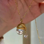 Christmas Hat and Star Pendant Necklace