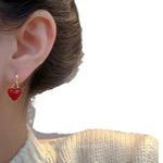 Christmas Heart Earrings
