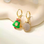 Christmas Reindeer Bell Bow Earrings
