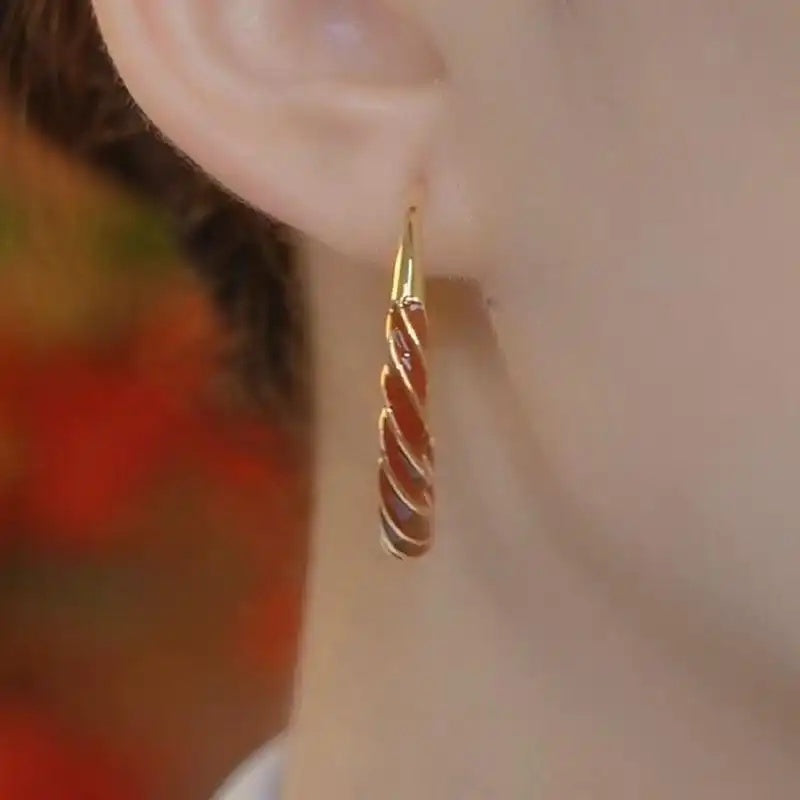 Christmas Spiral Hoop Earrings