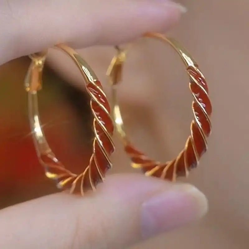 Christmas Spiral Hoop Earrings