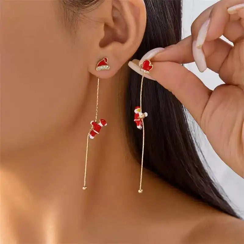 Christmas Tassel Drop Earrings