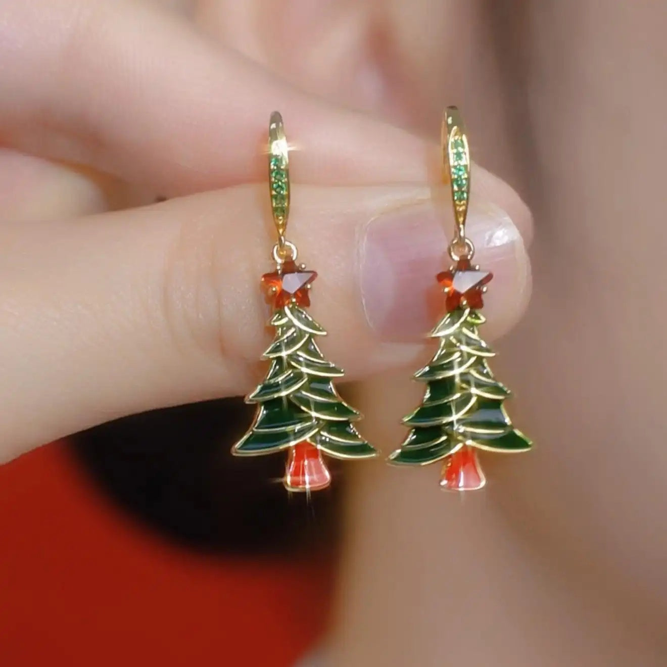 Christmas Tree Santa Pendant Necklace