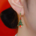 Christmas Tree Santa Pendant Necklace