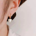 Clear Cat-Eye Heart Hoop Earrings