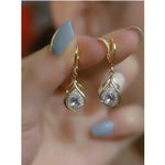 Clear Crystal Teardrop Clip On Earrings