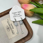 Clear Long Pearl Ice Flower Earrings