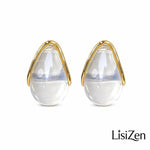 Clear Resin Teardrop Drop Earrings