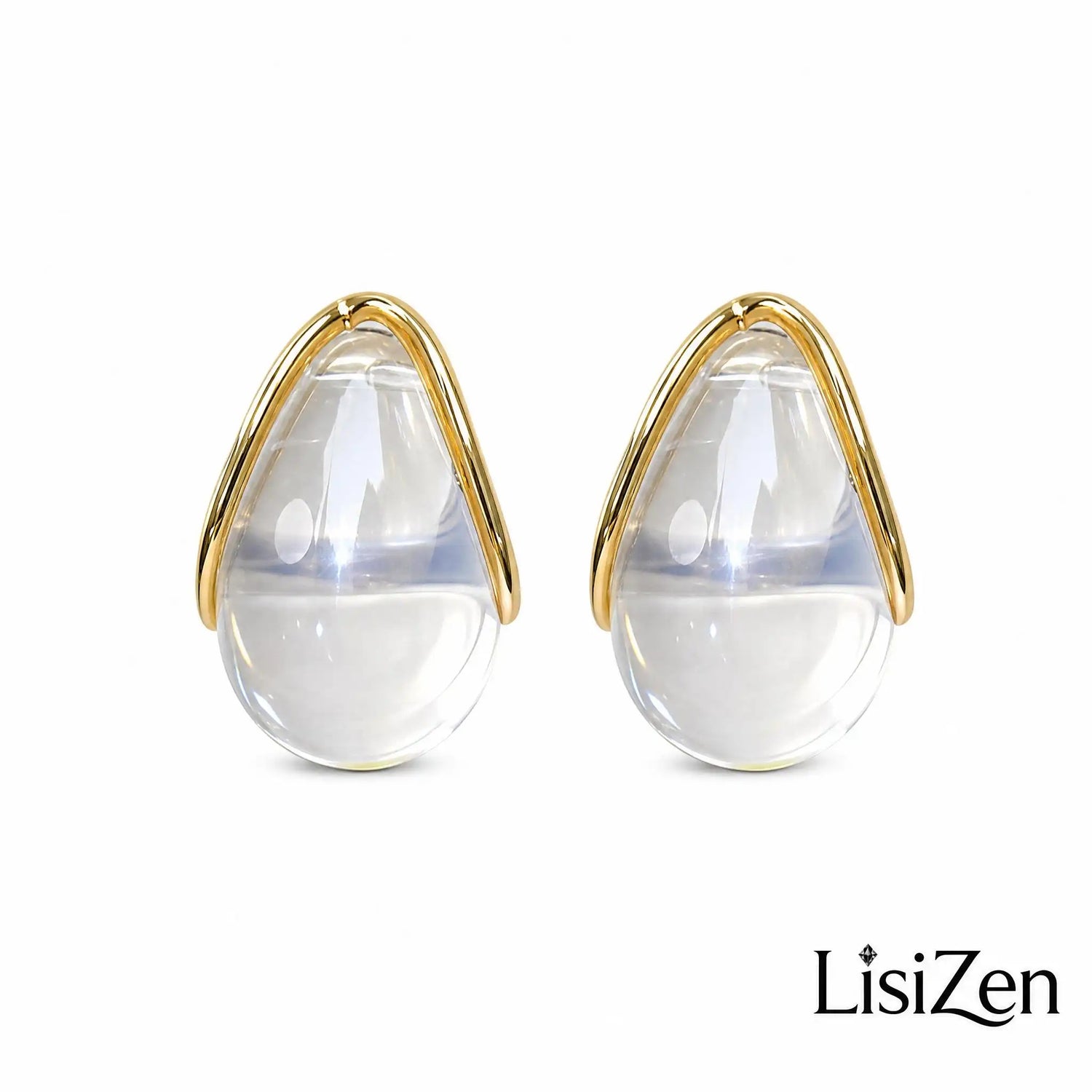 Clear Resin Teardrop Drop Earrings