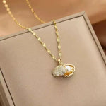Coastal Charm Shell and Pearl Necklace