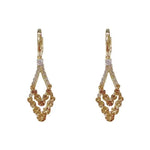 Coffee Color Crystal Double Layer Ear Cuffs