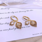 Coffee Color Crystal Rhombus Accessory Earrings
