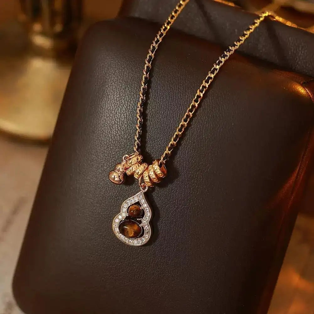 Coffee Color Gourd Natural Bead Necklace