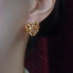 Coffee Color Heart Hoop Earrings