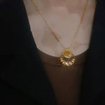 Coffee Color Rose Pendant Necklace