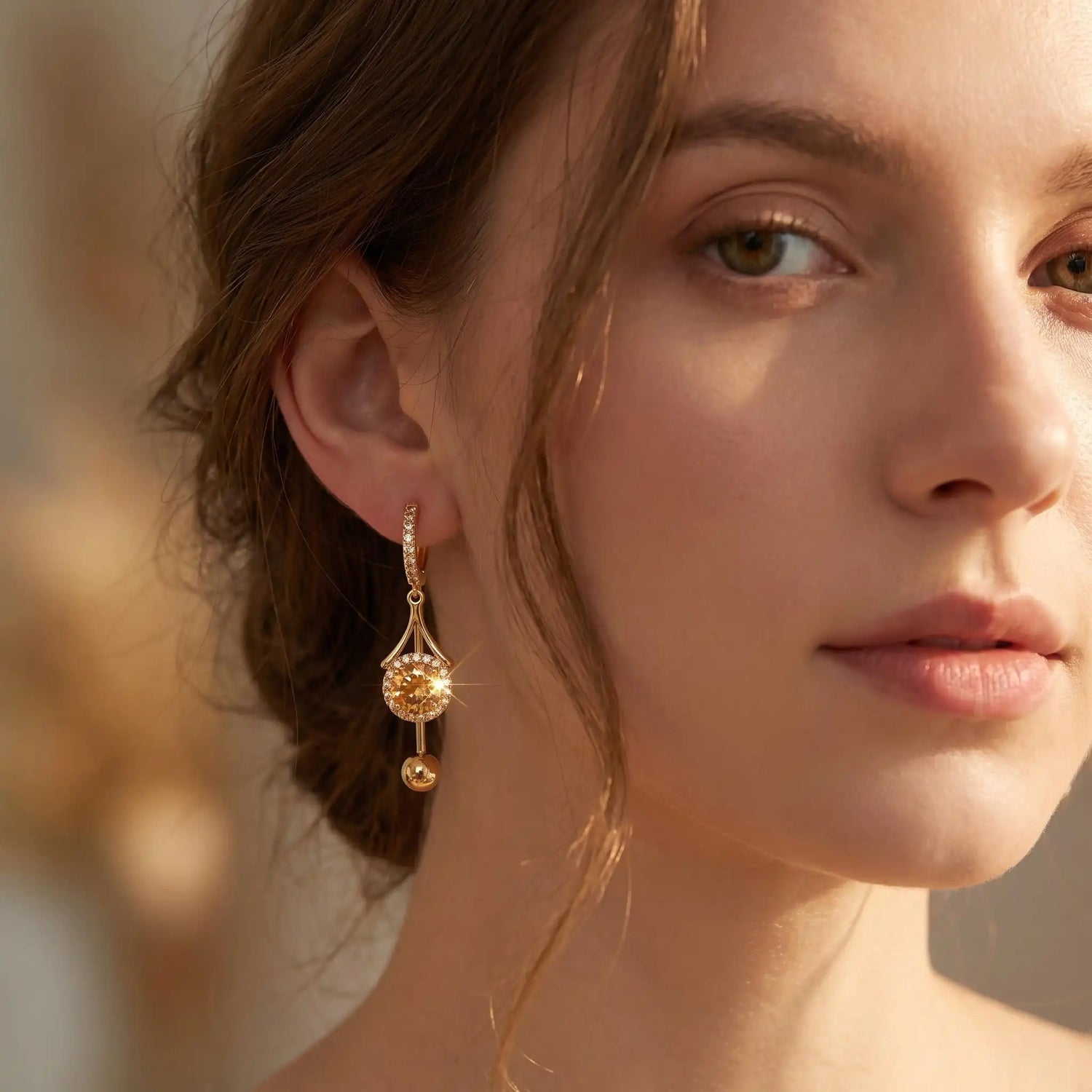 Coffee Sunflower Earrings