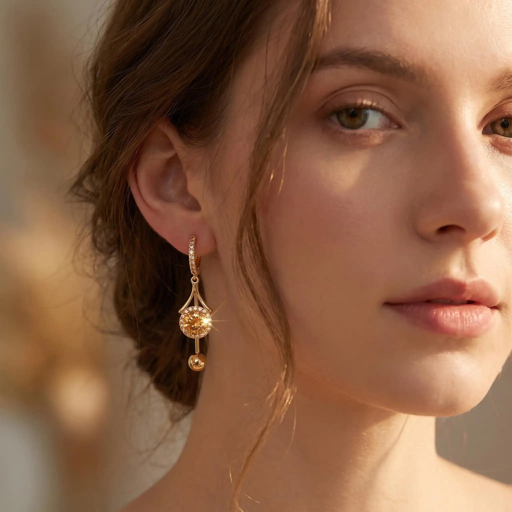 Coffee Sunflower Earrings