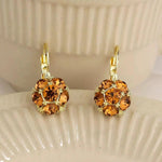 Cognac-Gold Tone Hoop Earrings