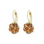 Cognac-Gold Tone Hoop Earrings