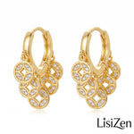 Cold Hollow Geometric Coin Tassel Drop Earrings