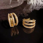 Cold Multi-Layer Crystal Hoop Earrings