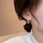 Color Block Striped Double-Sided Heart Earrings