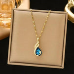 Colorful Blue Peacock Necklace