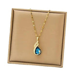 Colorful Blue Peacock Necklace