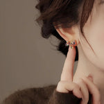 Colorful Crystal Chinese Zodiac Pony Earrings