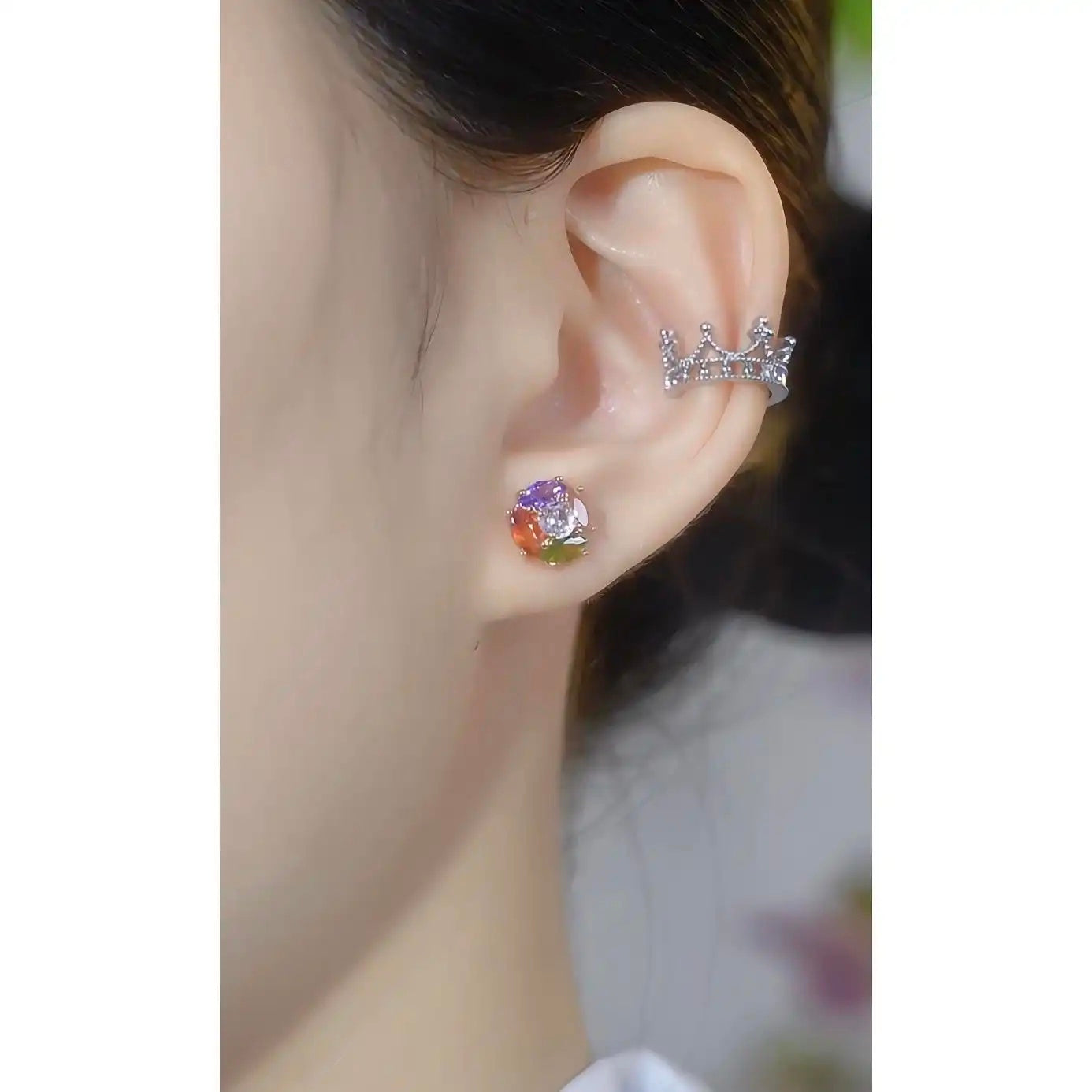 Colorful Crystal Ear Buckles Stud Earrings