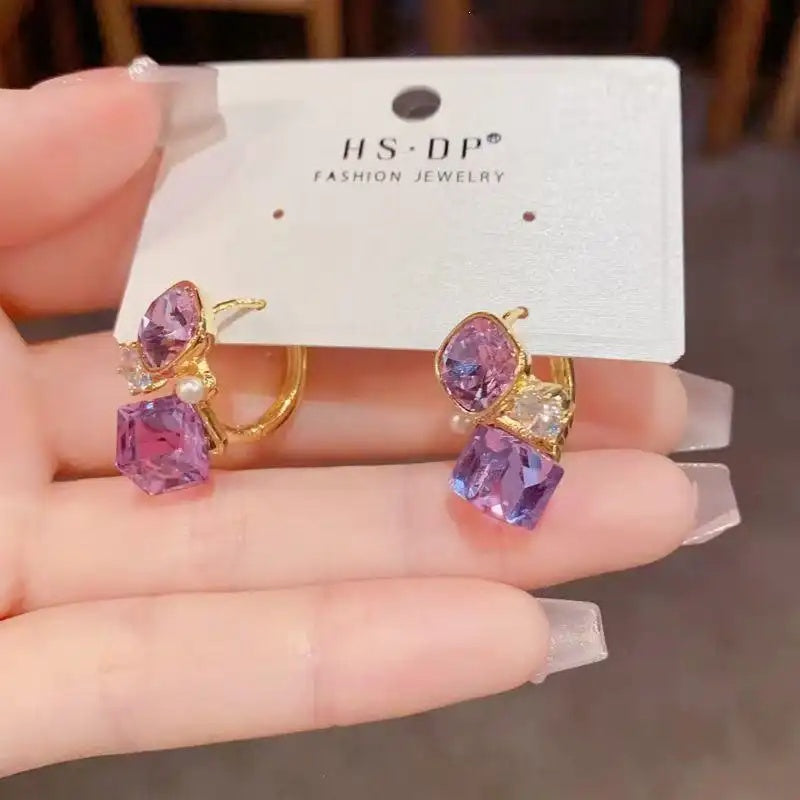 Colorful Crystal Ear Cuffs