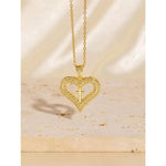 Colorful Crystal Heart Cross Necklace