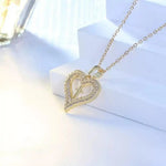 Colorful Crystal Heart Cross Necklace