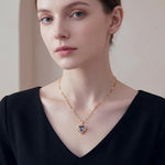 Colorful Crystal Heart Small Necklace
