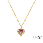 Colorful Crystal Heart Small Necklace