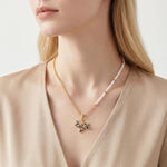 Colorful Crystal Pony Pearl Spring Pendant Necklace