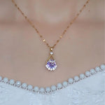Colorful Crystal Teardrop Pendant Necklace