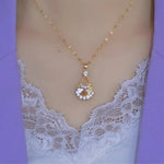Colorful Crystal Teardrop Pendant Necklace