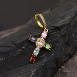 Colorful Diamond Cross Crystal Adjustable Earrings