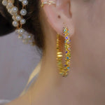 Colorful Diamond Retro Large Hoop Earrings