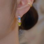 Colorful Enamel Dripping Glaze Heart Earrings