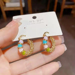 Colorful Enamel Dripping Glaze Heart Earrings