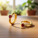 Colorful Enamel Heart Hoop Earrings
