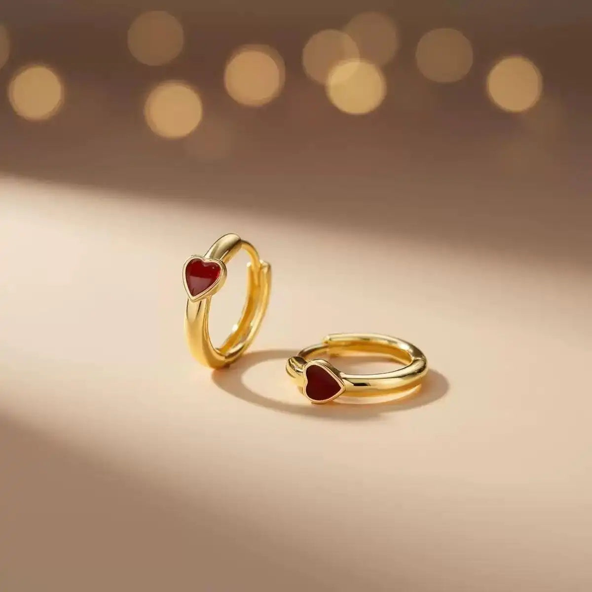 Colorful Enamel Heart Hoop Earrings