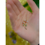Colorful Floral Crystal Pendant Necklace