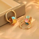 Colorful Magic Cube Dopamine Cat Earrings