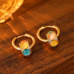 Colorful Magic Cube Dopamine Cat Earrings